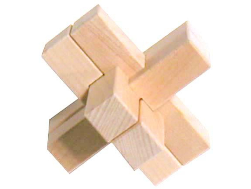 木製立体パズル　十字